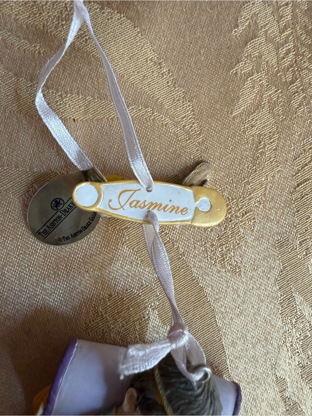 Disney Jasmine Purple and Gold Decorative Figurine Bell and Baby Jasmine figure - Picture 6 of 7